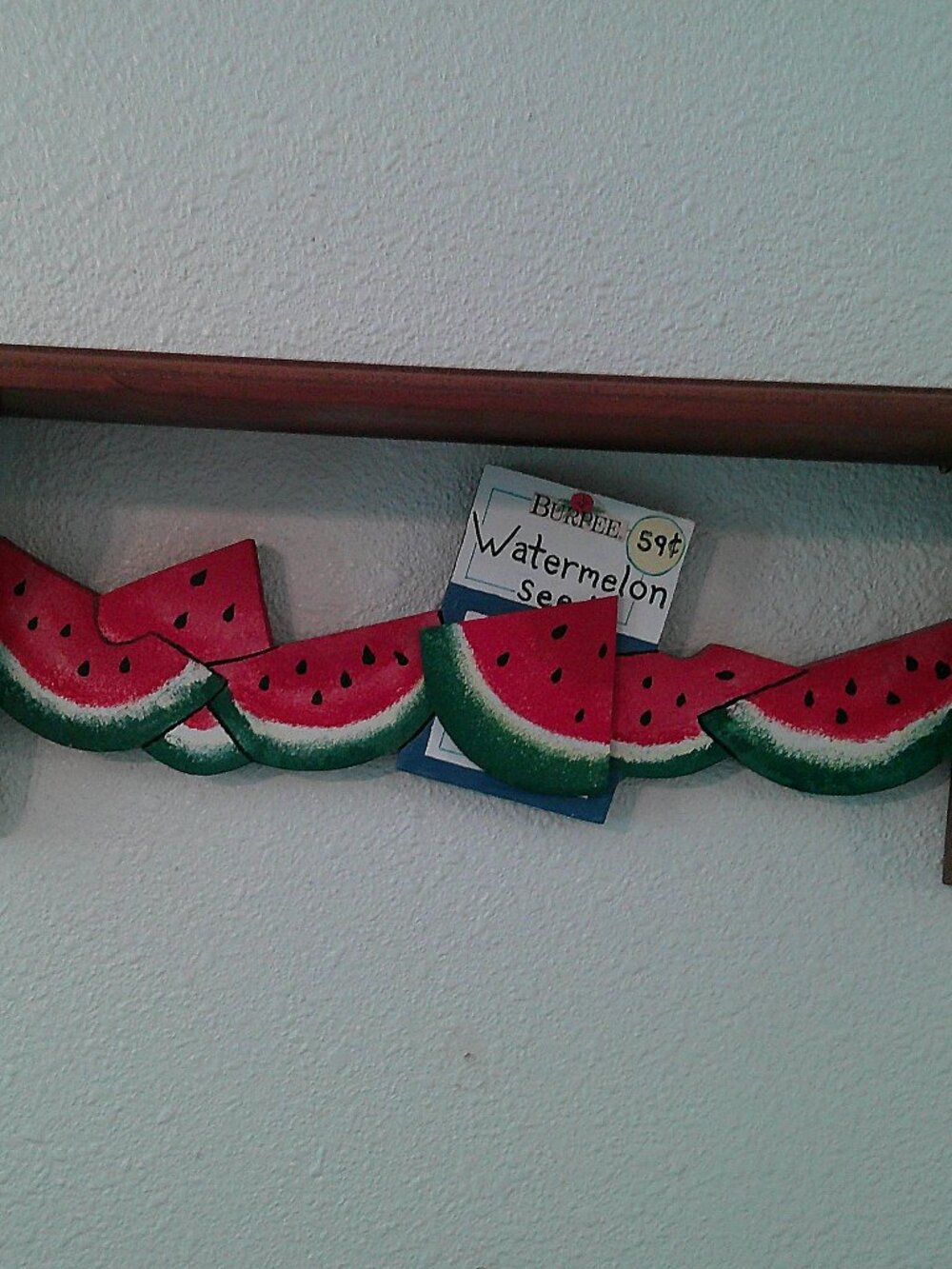 2-Vintage little children eating watermelon & Watermelon wooden shelf